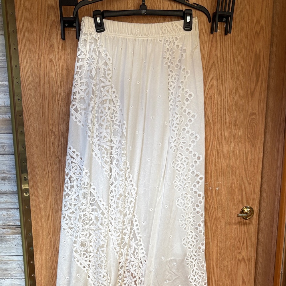 White Lace Maxi Skirt M - Picture 6 of 12